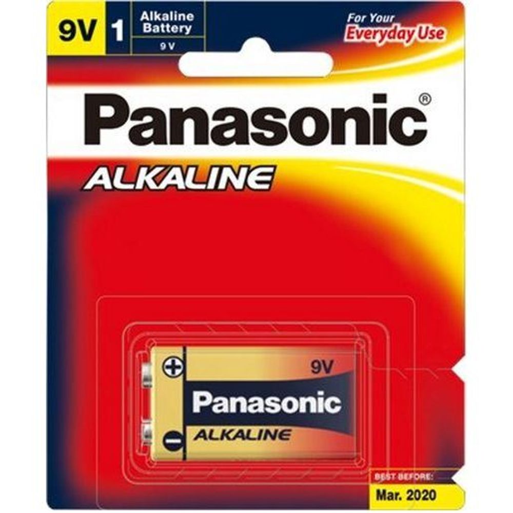 6LR61T/1B - Panasonic 9V Alkaline Battery 1 Pack