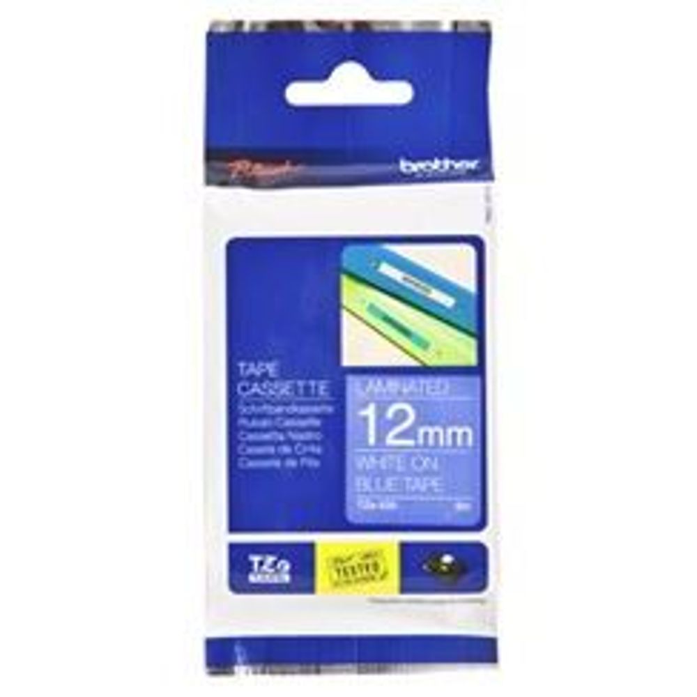 TZE535 - Brother TZe-535 12mm x 8m White on Blue Tape
