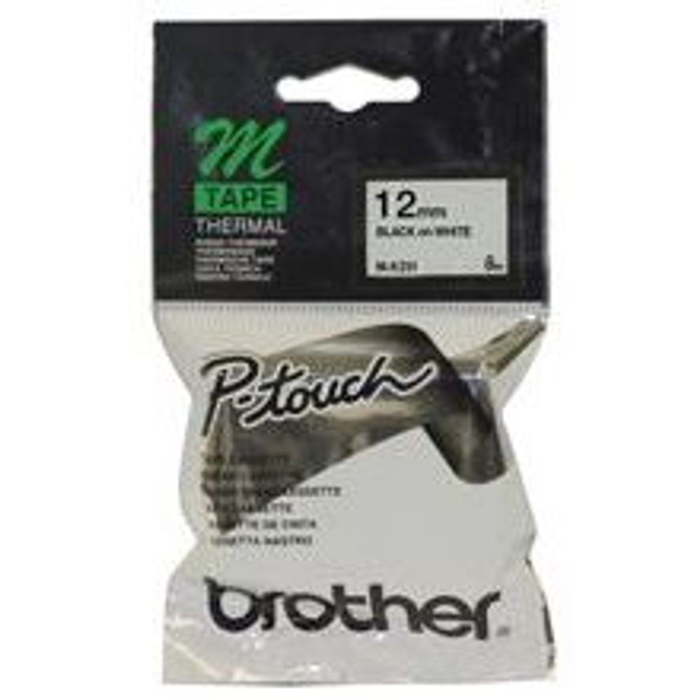 MK231 - Brother MK-231 12mm x 8m Black on White M Label Tape