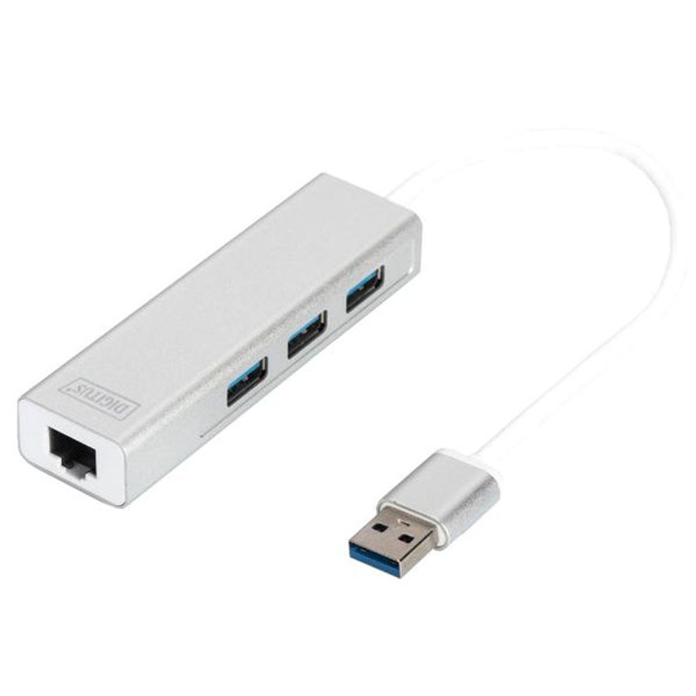 DA-70250-1 - Digitus USB 3.0 3-Port Hub & Gigabit LAN Adapter