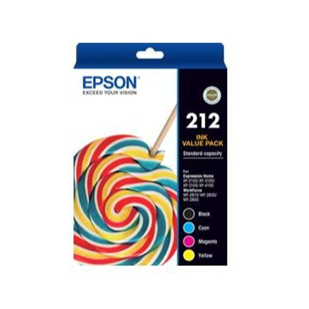 C13T02R692 - Epson 212 Value Pack BK/C/M/Y Ink Cartridges