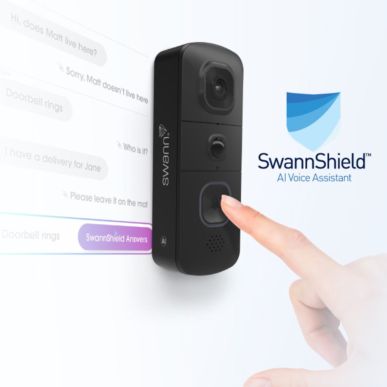 SWIFI-EVOVDB-GL - Swann Evo Wireless Video Doorbell (Black Colour)