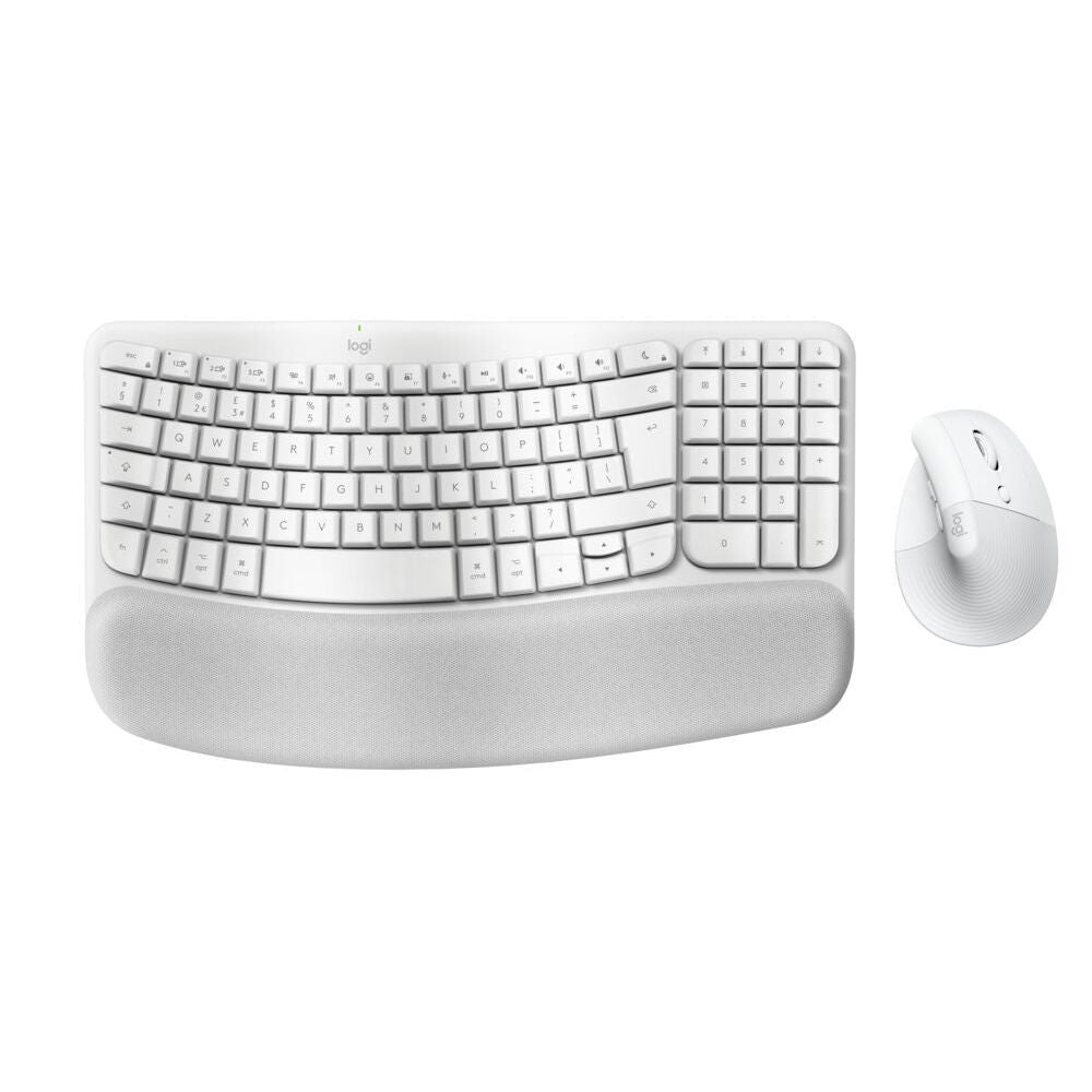 920-012411 - Logitech Wave Keys Wireless Ergonomic Keyboard for Mac - Off White