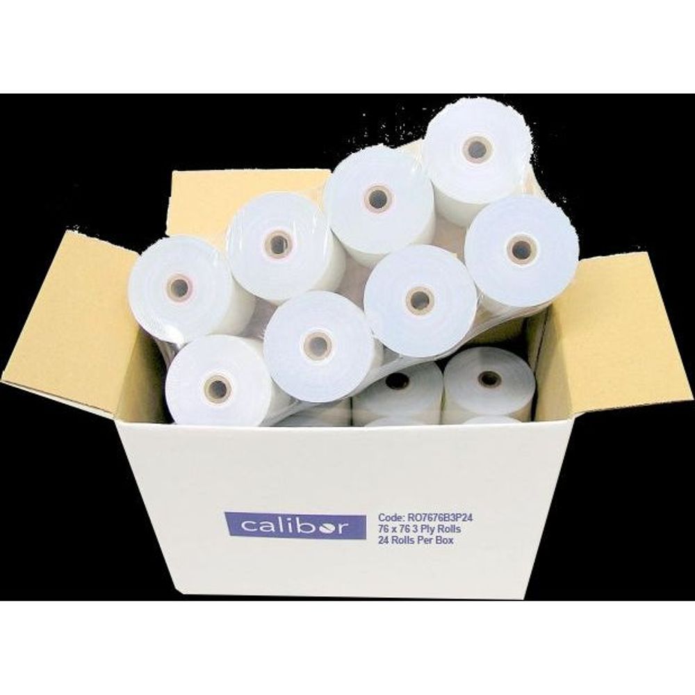 Bond Plain Paper Rolls 76x76mm 3-Ply - Box of 24