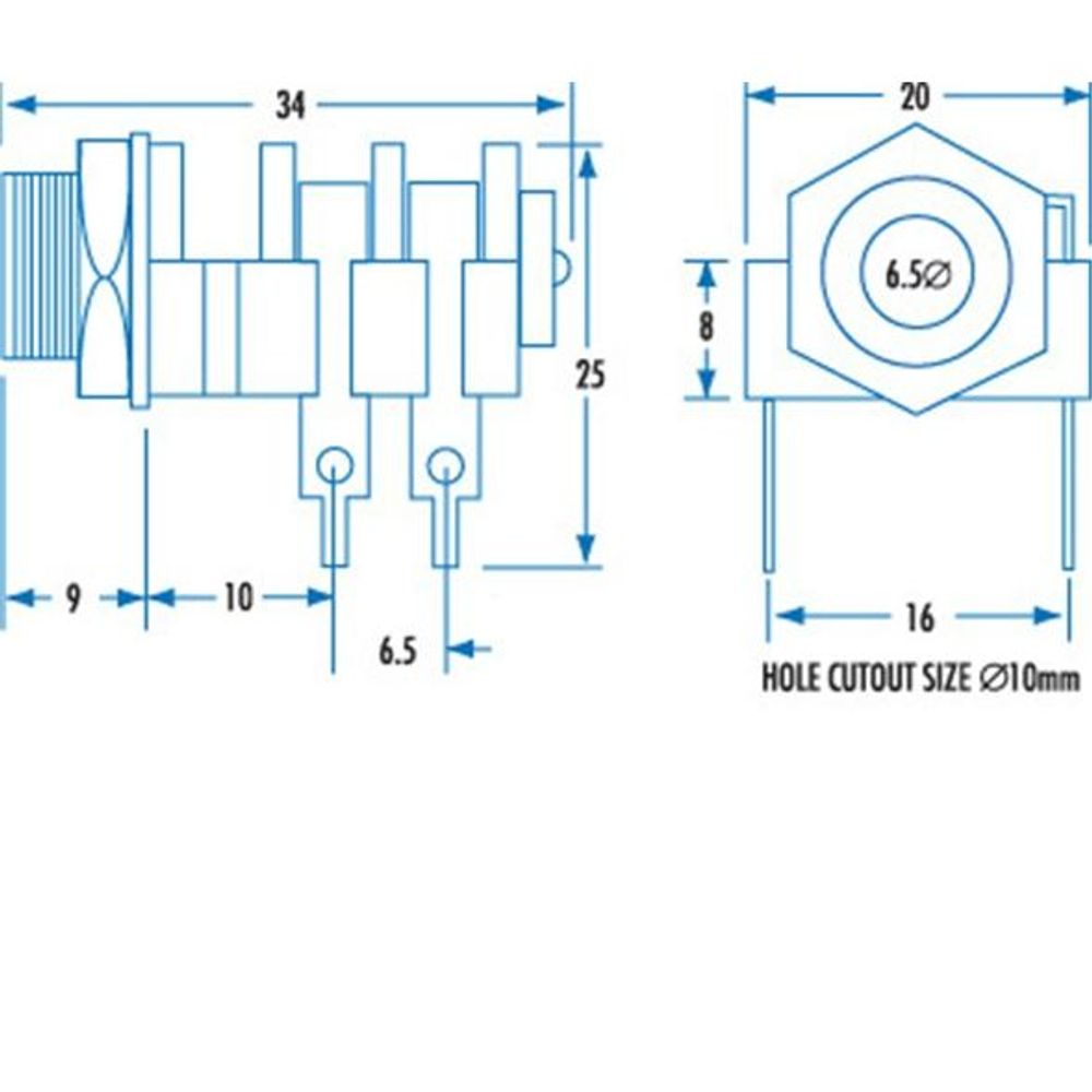 PS0160 - 6.5mm Mono Chassis Socket