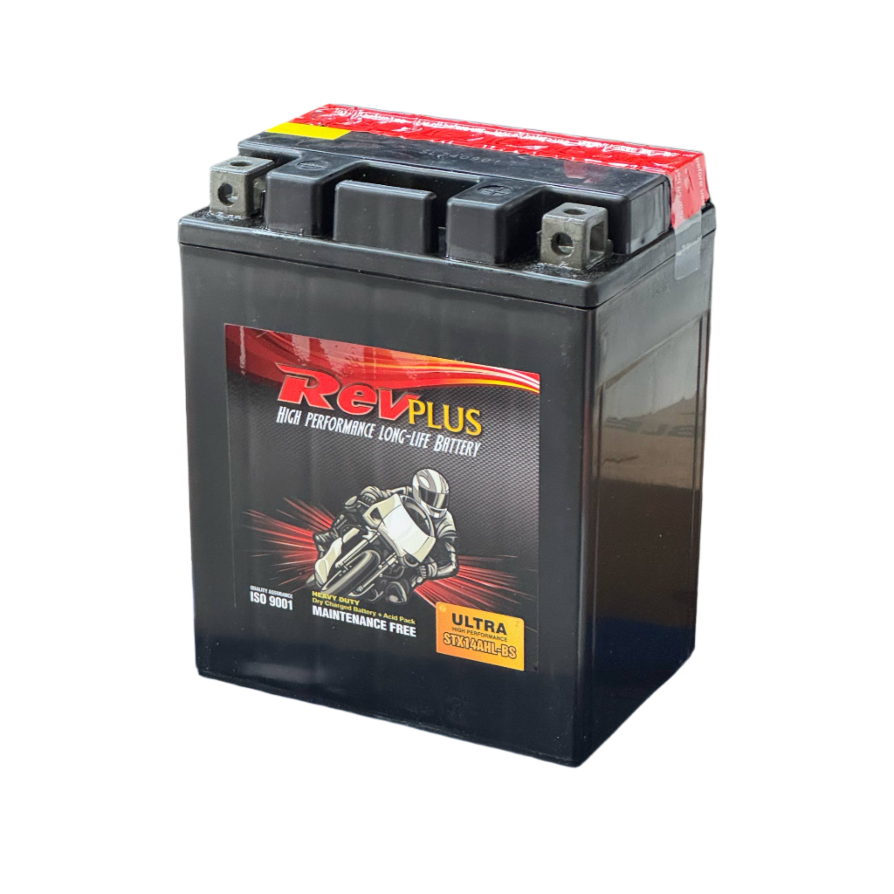 STX14-BS - RevPlus Motorcycle Battery 12V 12Ah