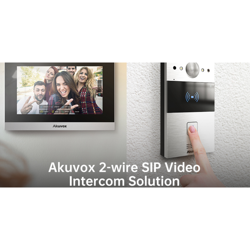 IntercomKit-2Wire - Akuvox 2-Wire Intercom Kit doorphone with a numeric keypad & 7" WiFi Indoor Monitor