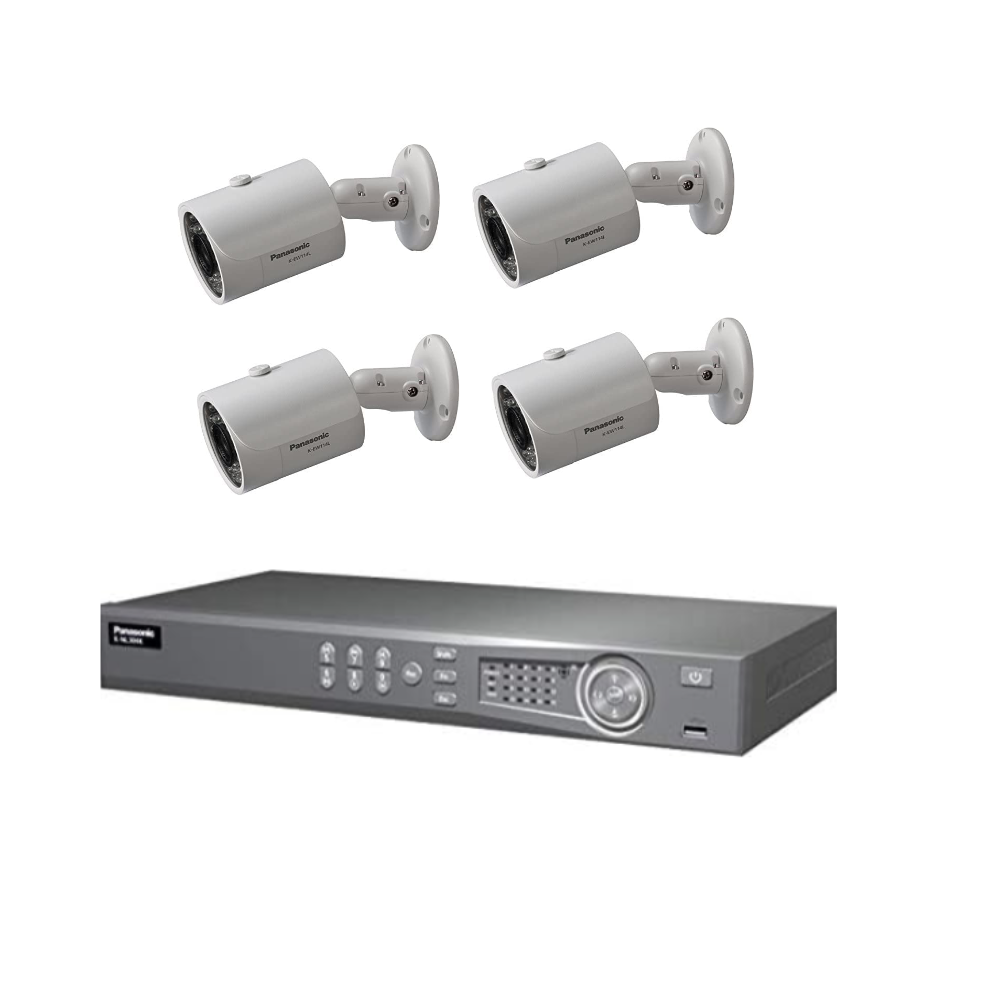 Panasonic 4ch NVR Kit (no HDD) + 4 Fixed Lens Bullet Cameras