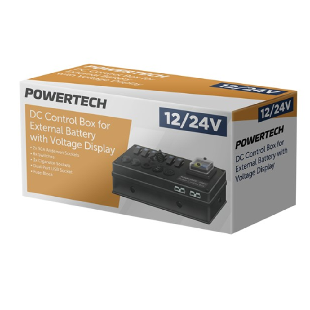 HB8520 Powertech DC Control Box for External Battery with Voltage Display