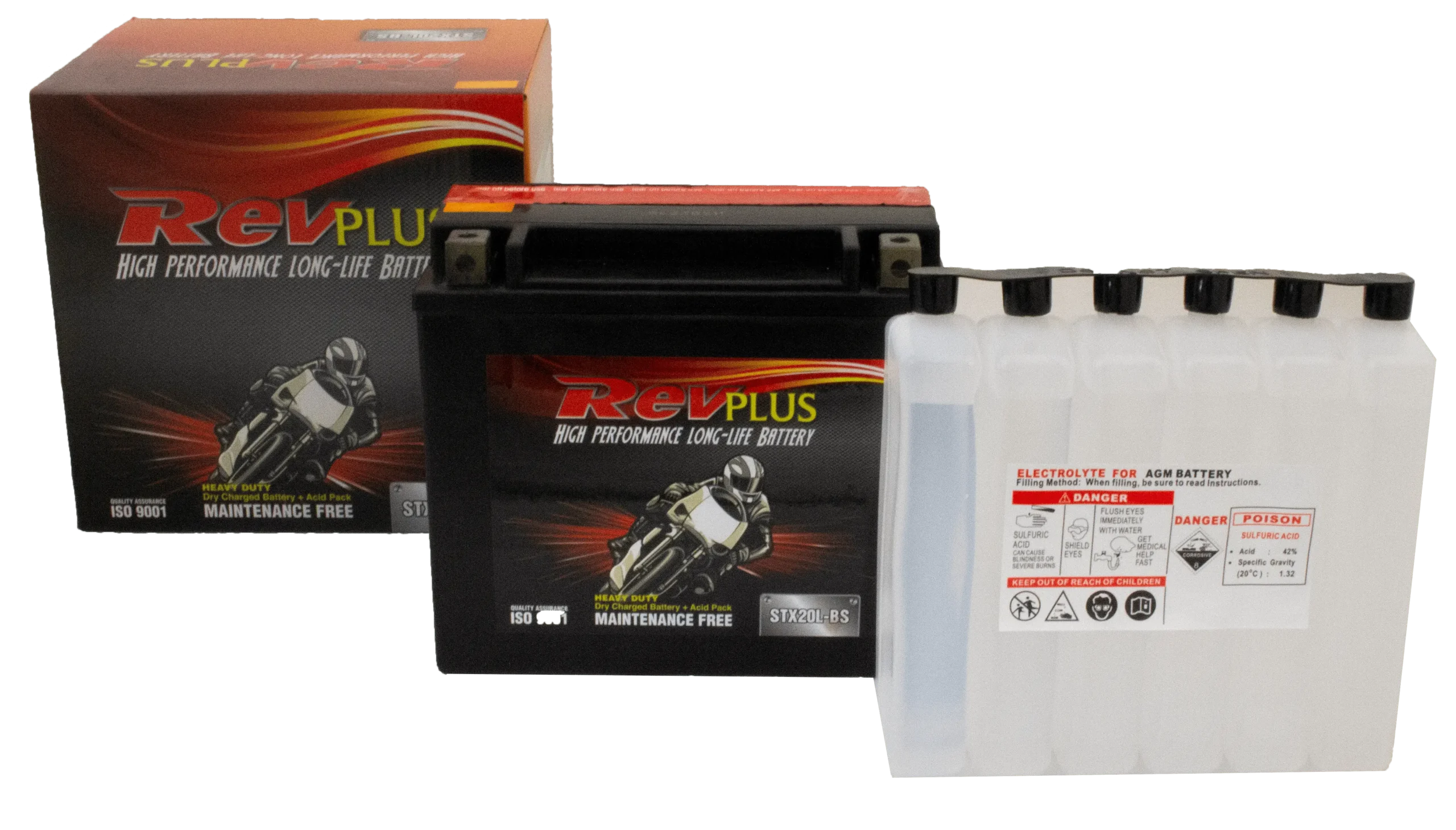 STX20L-BS - Revplus Motorbike Battery 12V 18Ah