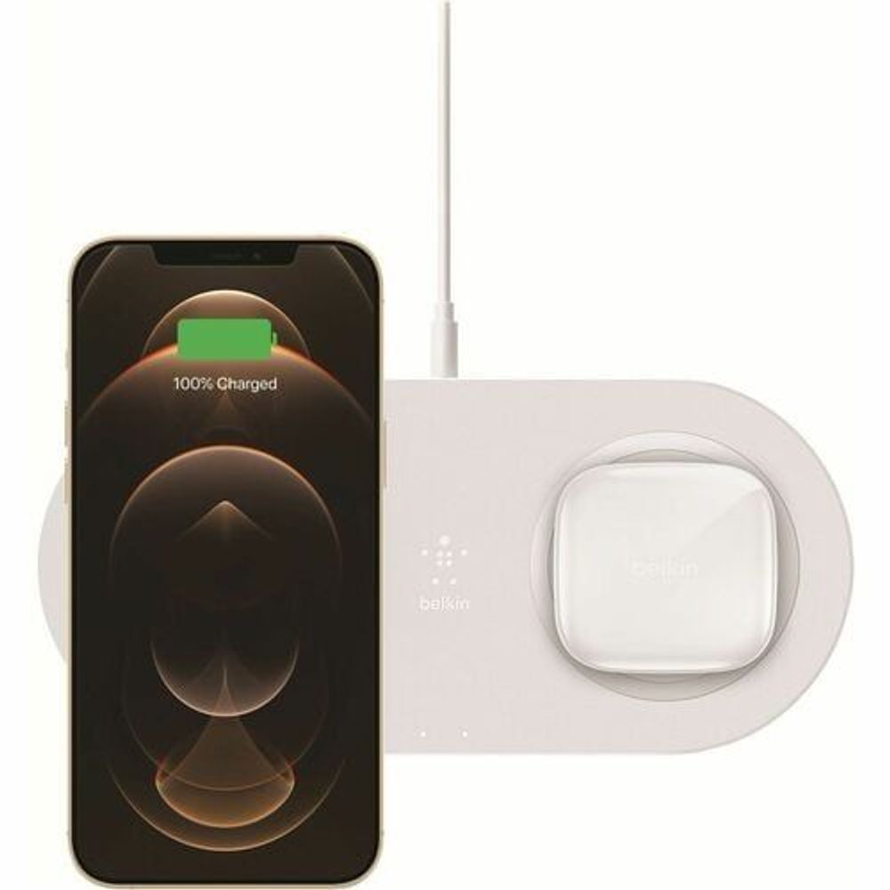 BUH001AUBK - Belkin SOUNDFORM Freedom True Wire Earbuds + 10W Dual Wire Charging Pad Bundle