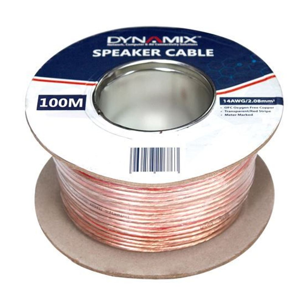 14AWG/2.08mm Speaker Cable, OFC 51/025BCx2C, Clear PVC Insulation 2.08mm Speaker Cable Clear PVC - 100m