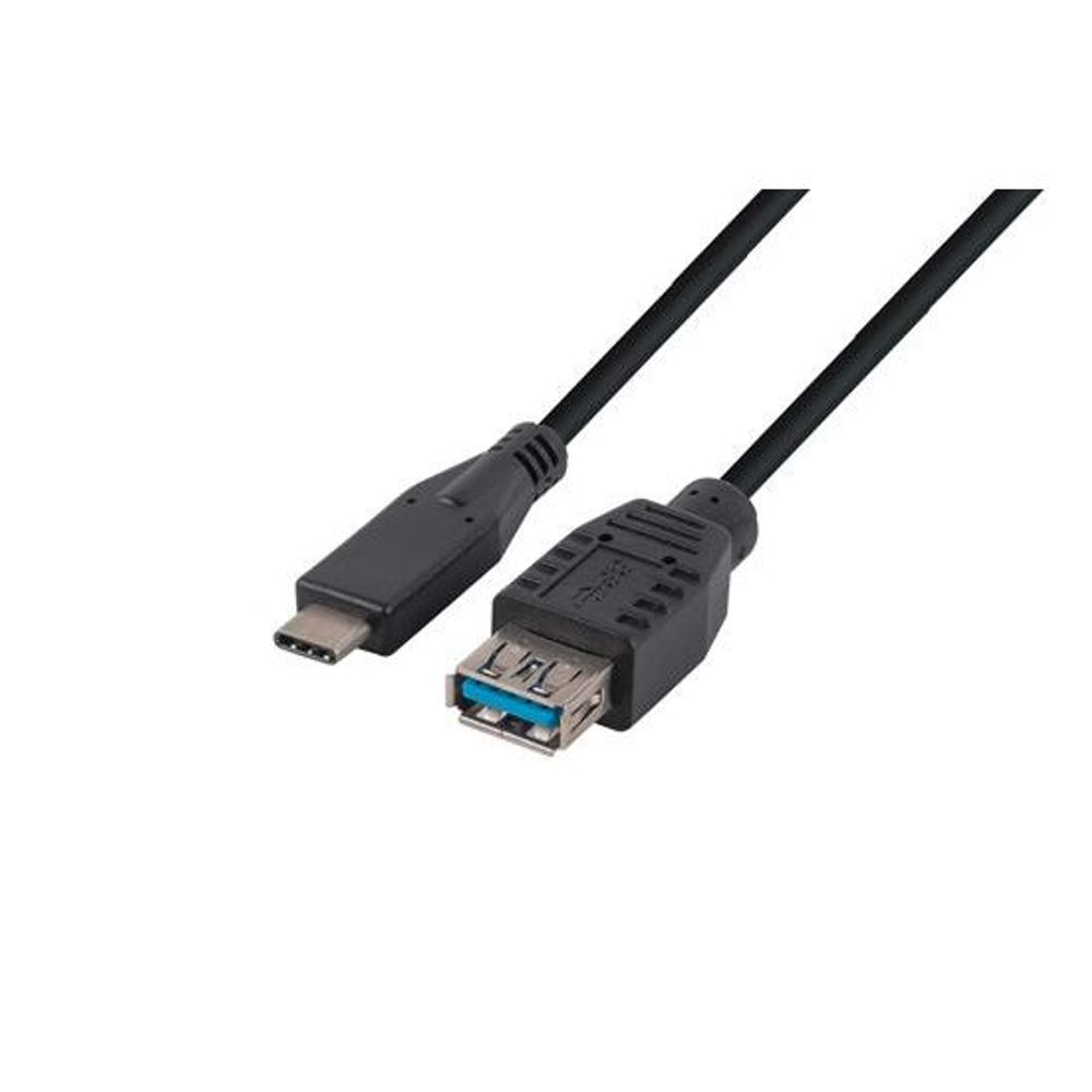 DYNAMIX 0.2M, USB 3.1 USB-C Male to USB-A Female Cable. Black Colour.