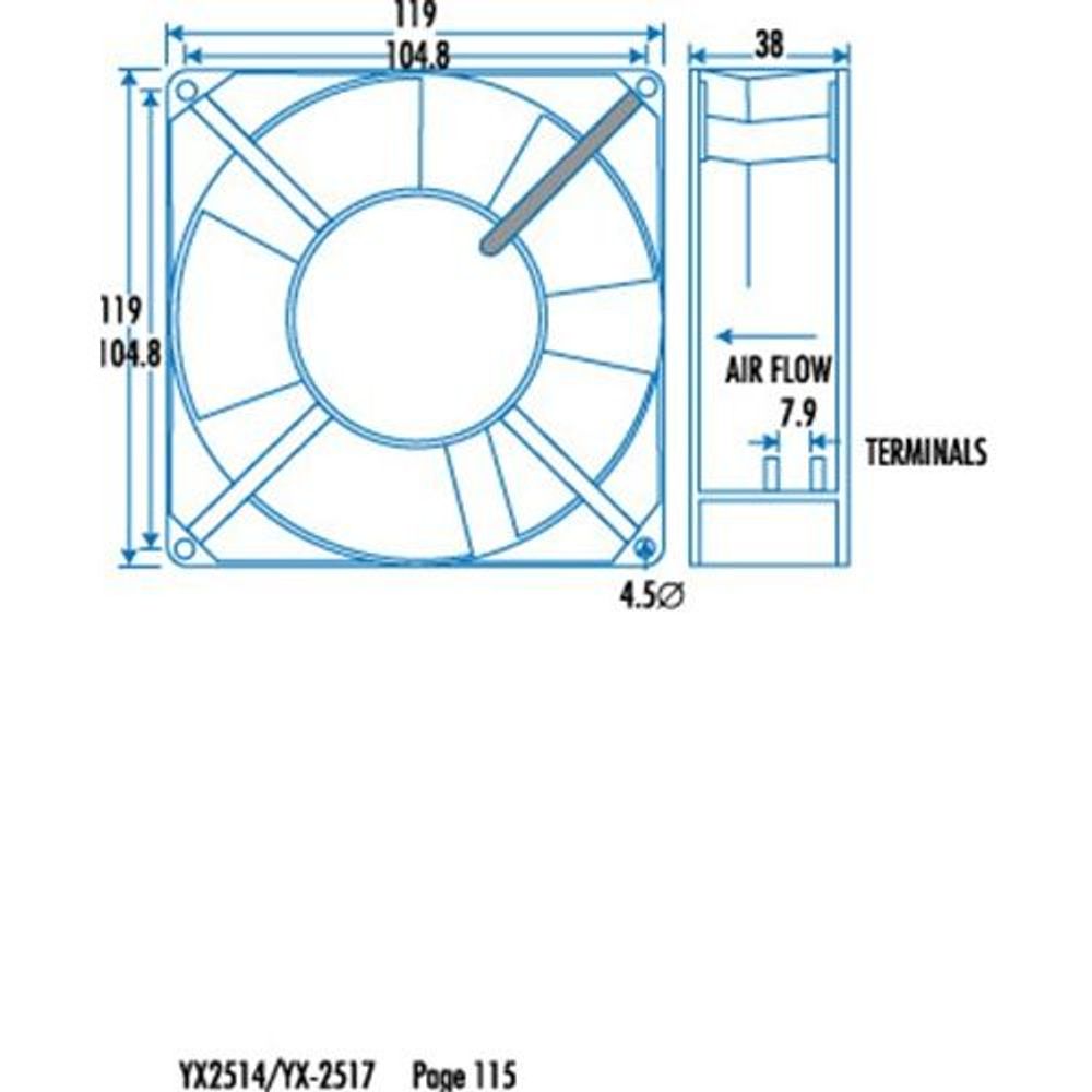 YX2514-c - 120mm 240V Standard Fan - 1 only
