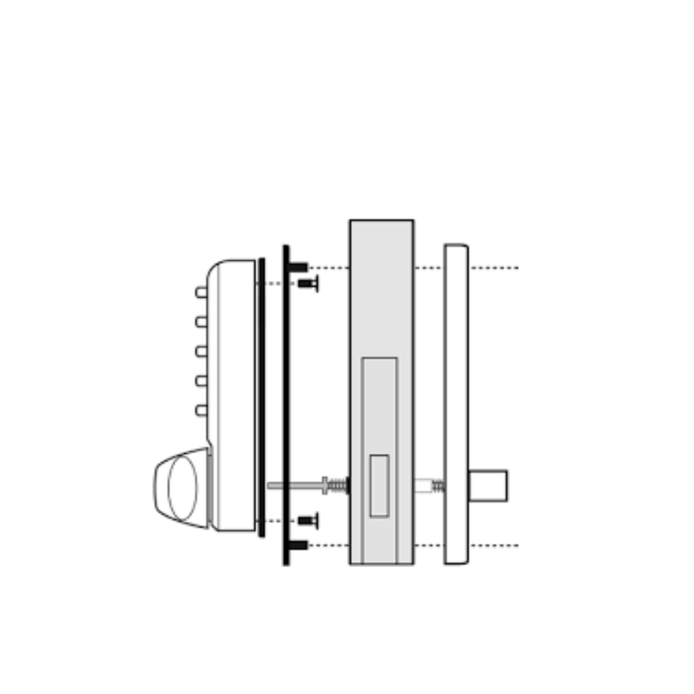 Briton 9365 Narrow Stile Electronic Keypad with Legge Mortice Lock & 5300 Internal Furniture