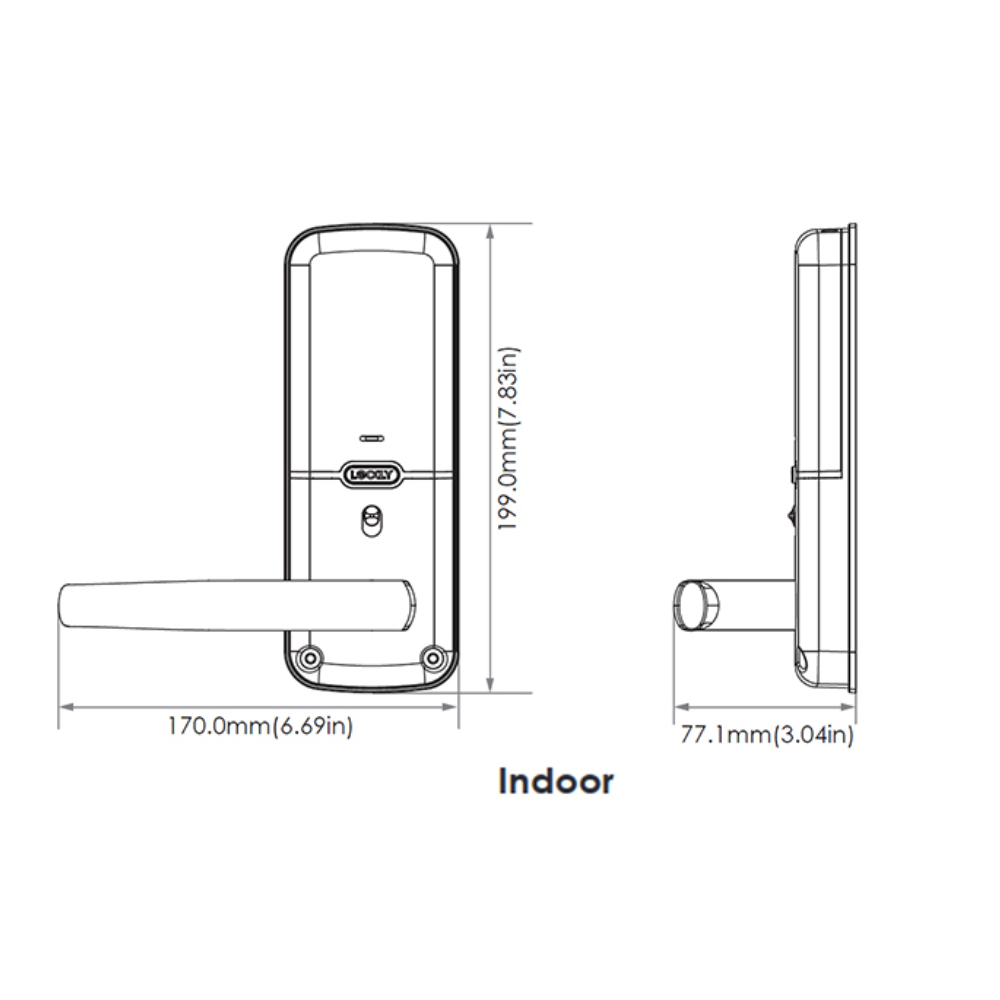 Lockly PGD628F SN - Lockly Secure Plus Latch Lock, Fingerprint, BT, Passcode Patent SN