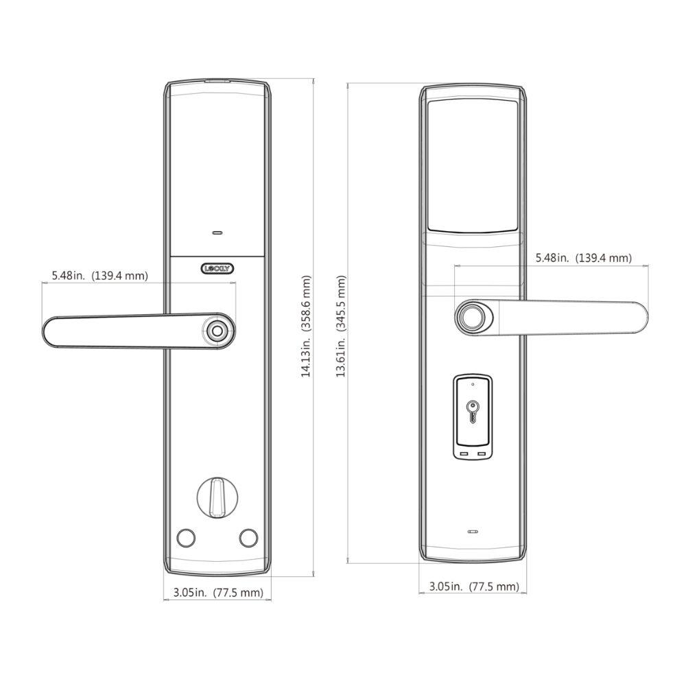 Lockly PGD829AF SG - Lux Mortise Lock, Fingerprint, CardReader, BT, Passcode Patent SG