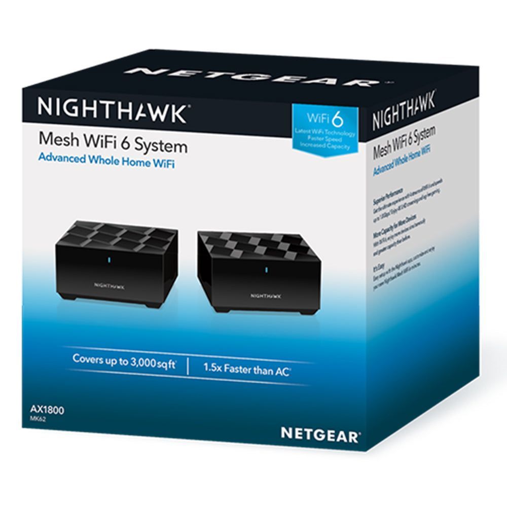 NETGEAR MK62-100AUS - Nighthawk MK62 AX1800 4-Stream WiFi 6 System 2pk