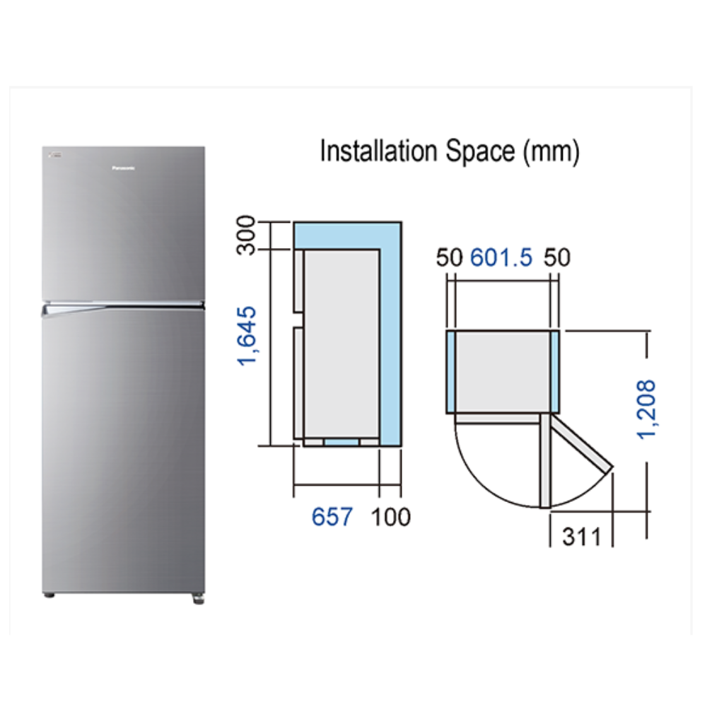 Panasonic NR-BL342ASAU 325L Top Mount Stainless Steel Refrigerator